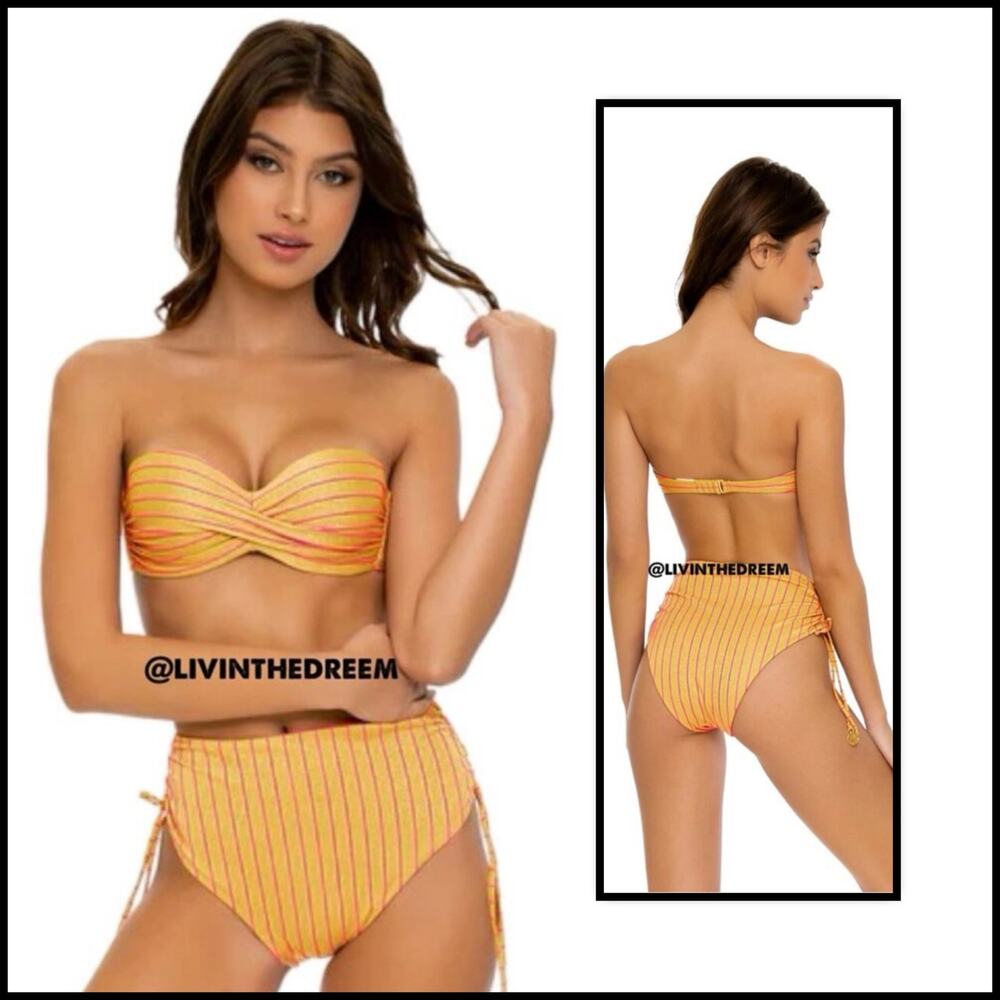 Luli Fama Rebel Glam Underwire Push Up Bandeau & High Waist Bottom $188